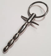 Behind Kink Waving Penis Plug with T Bar and Ring