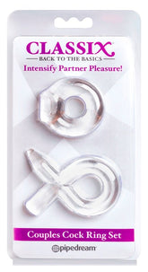 Pipedream Classix Couples Cock Ring Set Clear
