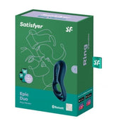 Satisfyer Epic Duo App Connected Vibrating Cock Ring Navy