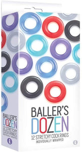 The 9's Baller's Dozen 12 Stretchy Cock Rings