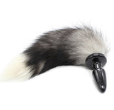 Black & White Faux Fox Tail Butt Plug