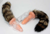 Brown Faux Fox Tail Vibrating Anal Plug