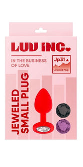 Luv Inc Jp31 Small Jeweled Silicone Butt Plug Red