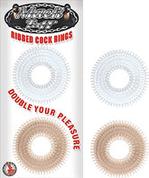 Mack Tuff Ribbed Cock Rings Clear and Smoke