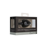 OUCH! XL Diamond Butt Plug With Handle - Black