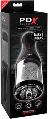 PDX Elite Talk Dirty Rotobator Vibrating Mens Masturbator