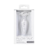 Pillow Talk Fancy Luxurious Glass Anal Plug w Clear Gem