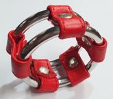 Plain Tube Steel Double Cock Ring Red