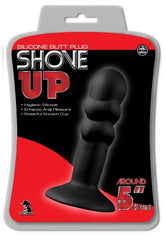 Shove Up 5" Silicone Butt Plug with Suction Cup Black