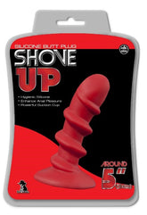 Shove Up 5" Silicone Butt Plug with Suction Cup Red