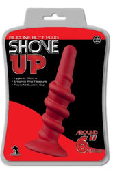 Shove Up 6" Silicone Dong With Suction Cup Red