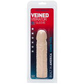 Doc Johnson Veined Vibrator 8 Inch Penis Sleeve White