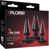 Xplorer Anal Training Butt Plug Kit - Black
