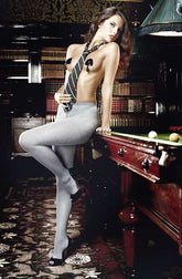 Baci Pinstripe Pantyhose - Glamorous Grey & Black