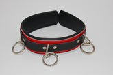 BondageInc Bondage Red and Black Collar with O-Rings