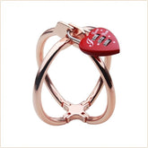 Ellipse Stainless Steel Heart Lock Cross Cuffs