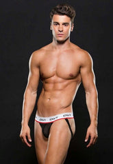 Envy Logo Elastic LowRise Mesh Jock E047 M/L Black
