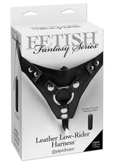 Fetish Fantasy Leather Low-Rider Strap On Harness Black