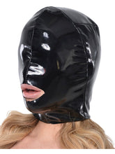 Fetish Fantasy Wet Look Open-Mouth Bondage Hood