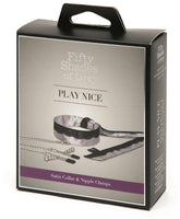 Fifty Shades of Grey Play Nice Satin and Lace Collar and Clamps
