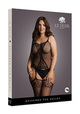 Fishnet and Lace Suspender Bodystocking