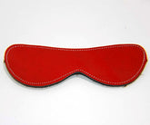 Fur Lined Leather Blindfold Red