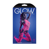 Glow Neon Pink Halter Bodystocking - Luxurious Lingerie Set