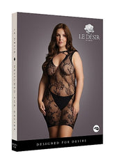 High Neck Lace Mini Dress