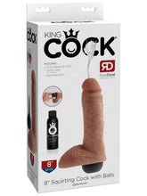King Cock 8 Inch Realistic Squirting Cock with Balls Tan