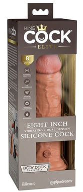 King Cock Elite Vibrating Dual Density Silicone Cock Tan