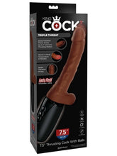 King Cock Plus 7.5 Inch Thrusting Cock with Balls Brown