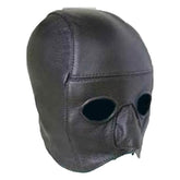 Leather Addicts Bondage Hood with Open Chin Leather