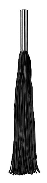 Leather Whip Metal Long Black