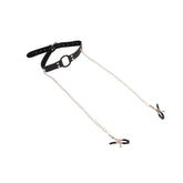 Chisa Breathable O-ring Gag with Nipple Clamps