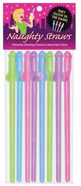Naughty Penis Straws Glow in The Dark