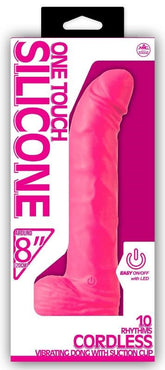 One Touch Silicone 8" Vibrator Pink