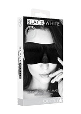 Ouch Black and White Satin Curvy Eye Mask