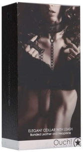 Ouch! Elegant BDSM Play Collar with Leash