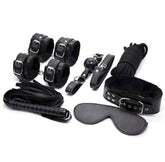 Plush SM Bondage Kit 7 Pcs Black