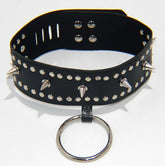 Fierce Faux Leather Bondage Collar - Studded Style