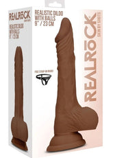 Realrock Skin Dildo with Balls Brown