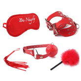 Red Lovers PVC Cuffs Restraint Kit 5 piece