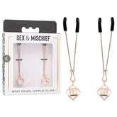 Sophisticated S&M Brat Pearl Nipple Clamps - Customizable Pleasure