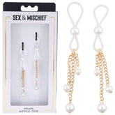 S&M Pearl Nipple Ties - Adjustable, Alluring, and Adored