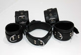 Submissive's Complete Black Leather Restraint Set