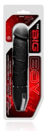 The Big Boy 7" Black Silicone Vibrator with 10 Rhythms