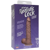 The Realistic Cock UR3 9 in. Slim with Balls Brown
