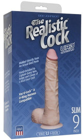 Doc Johnson The Realistic Slim Cock with Balls Flesh 9 inch