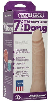 Doc Johnson Vac U Lock 7 Inch Thin Realistic Dong White