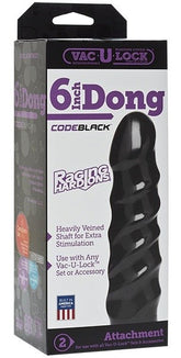 Vac-U-Lock Code Black 6 inch Raging Hard-Ons Dong